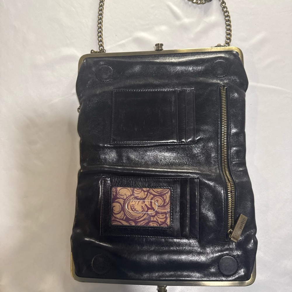 Black Leather HoBo Chain Shoulder Bag
